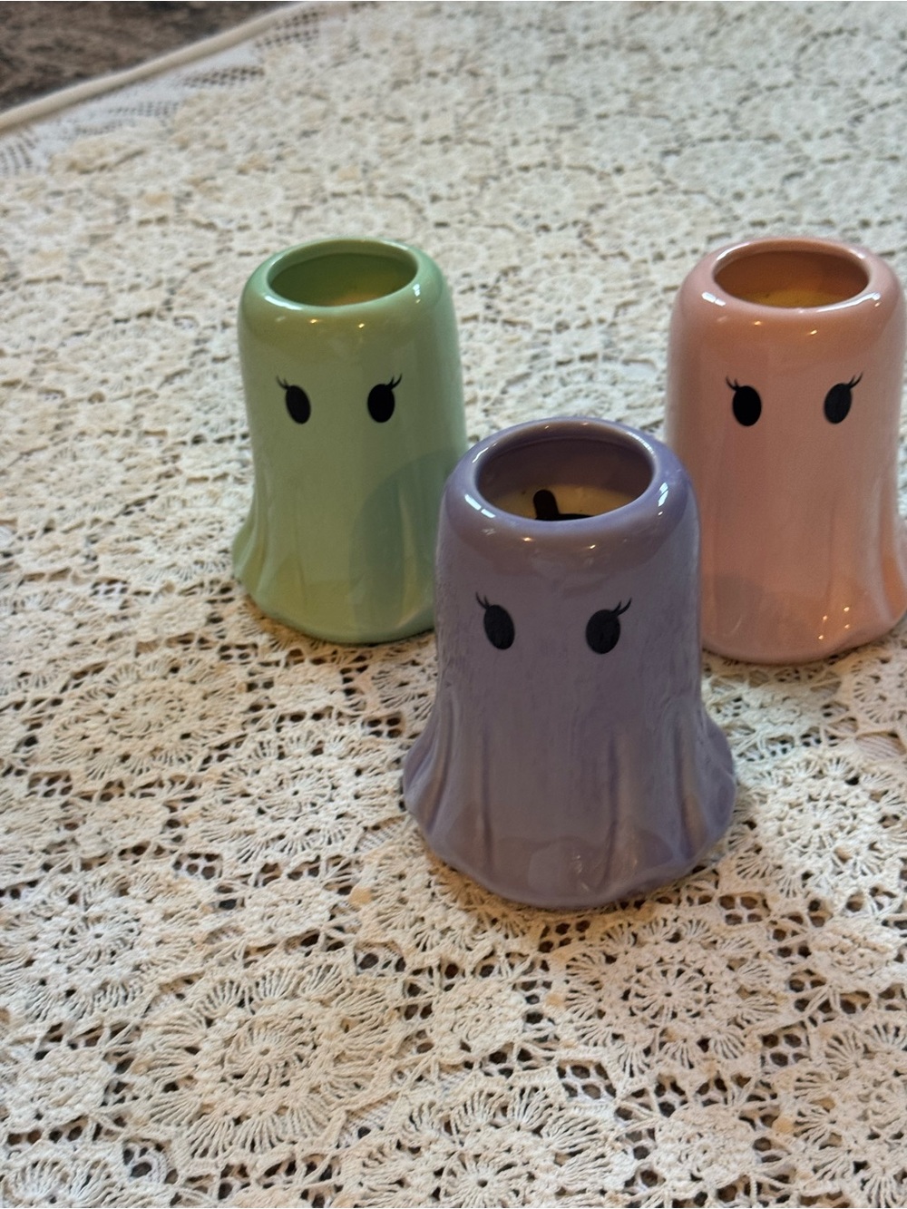 DW Home Pastel Ghost Votive Holders in Lavender, Mint, Blush